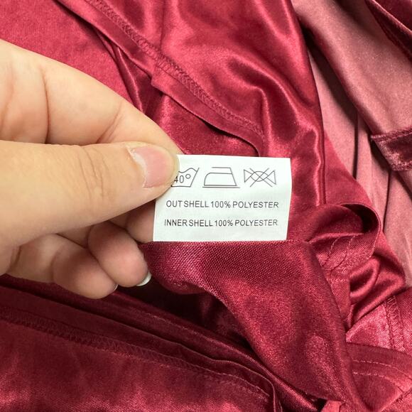 Revelry Dress Womens Medium Maroon Velvet Micah Convertible Bridesmaids Maxi - Picture 8 of 12